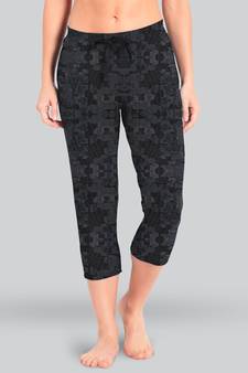 Lyra Black Cotton Printed Pyjamas For Women