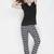 Lyra Black Cotton Printed Pyjamas For Women