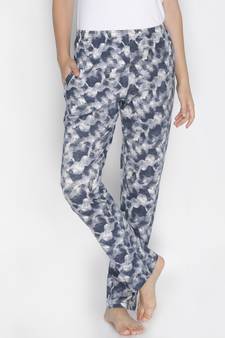 Lyra Grey Cotton Printed Pyjamas For Women