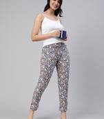 Lyra Black Rayon Printed Pyjamas For Women