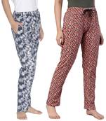 Lyra Multicoloured Cotton Printed Pyjamas For Women