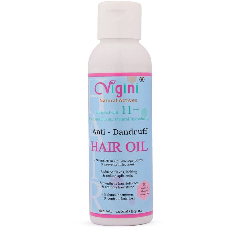 Vigini Anti Dandruff Itchy Scalp Hair Care Oil Smoothening Strengthening Silky Shine Growth Vitalizer Strong Healthy
