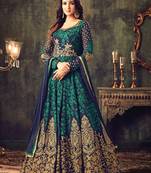 Blue Georgette Multicolored Thread Work Embroidered Anarkali Suit