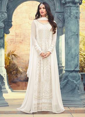 Maahi Styles Off-White Georgette Anarkali Salwar Suit 1