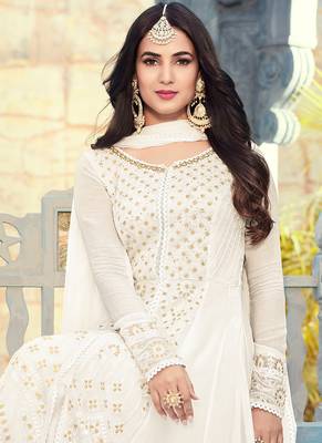 Maahi Styles Off-White Georgette Anarkali Salwar Suit 2