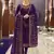 Eid Salwar Suit Purple Satin Georgette Embroidered Festive Straight Suit