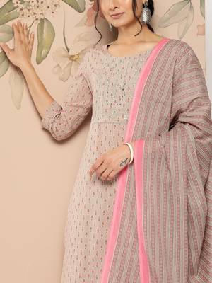 Mauve printed cotton ethnic-kurtis 4