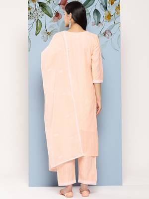 Peach embroidered cotton ethnic-kurtis 3