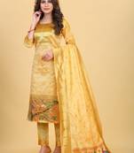 Yellow zari banarasi silk salwar