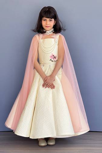Cream And Peach Mini Me Ghaghra Choli