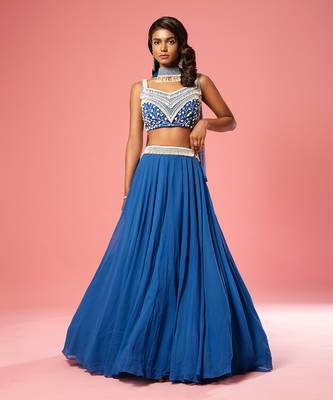 Blue Pearl Work Lehenga Set 2