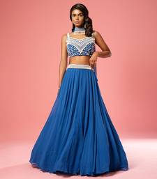 Blue Pearl Work Lehenga Set