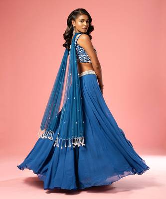 Blue Pearl Work Lehenga Set 3
