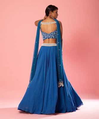 Blue Pearl Work Lehenga Set 5