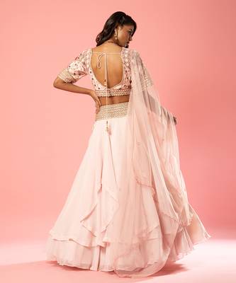Basby Pink Organza Lehenga Set 2