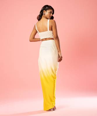 Ivory Yellow Ombre Dhoti Set 2