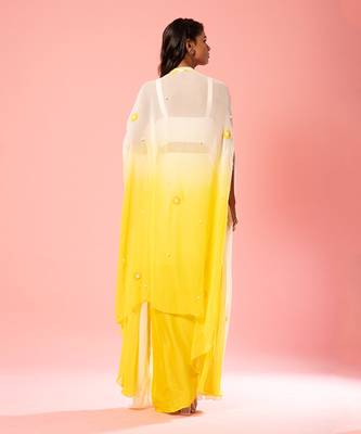 Ivory Yellow Ombre Dhoti Set 3