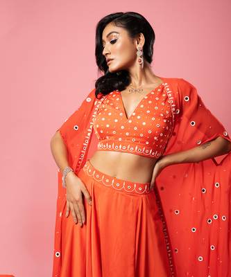 Tangerine Orange Dhoti Set 5