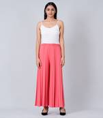 Fuchsia Pink Wide Leg Pleated Palazzo