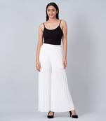 White Wide Leg Pleated Palazzo