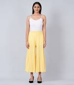 Yellow Wide Leg Pleated Palazzo