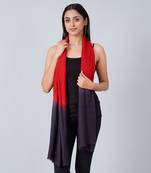 Red And Grey Colour Block Scarf