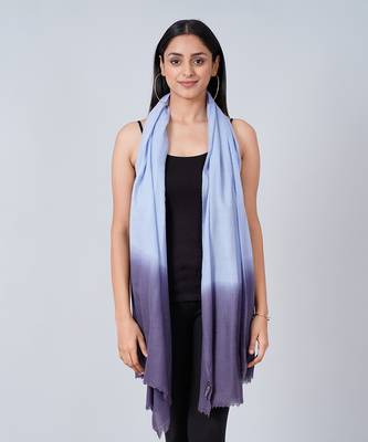 Sky Blue And Dark Blue Colour Block Scarf 2