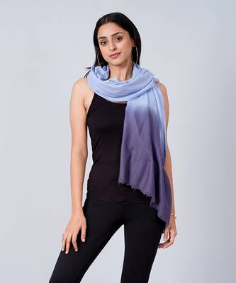 Sky Blue And Dark Blue Colour Block Scarf 3