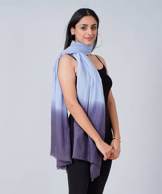 Sky Blue And Dark Blue Colour Block Scarf 4