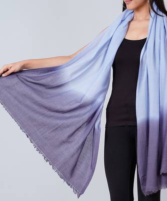 Sky Blue And Dark Blue Colour Block Scarf 5