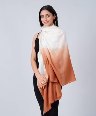 White And Caramel Colour Block Scarf 2
