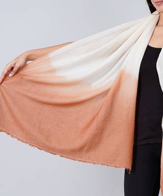 White And Caramel Colour Block Scarf 3