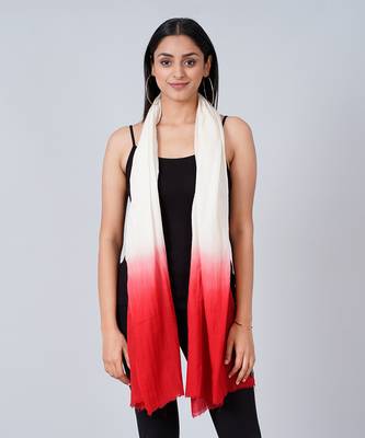 White And Red Colour Block Scarf 1