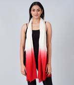 White And Red Colour Block Scarf