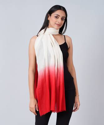 White And Red Colour Block Scarf 2