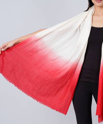 White And Red Colour Block Scarf 3