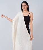 Ivory Cotton Crinkled Dupatta