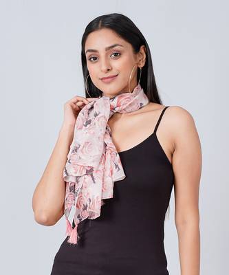 Pink Floral Scarf 2