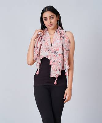 Pink Floral Scarf 1