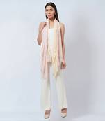 Pink And Cream Ombre Embellished Cashmere Stole