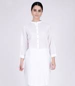 White Nehru Collar Kurta