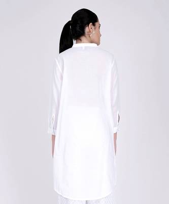 White Nehru Collar Kurta 3