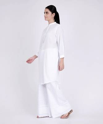 White Nehru Collar Kurta Set 2