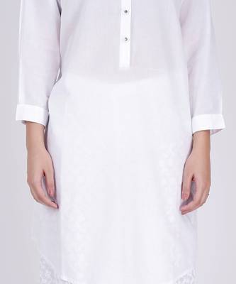 White Nehru Collar Kurta Set 4
