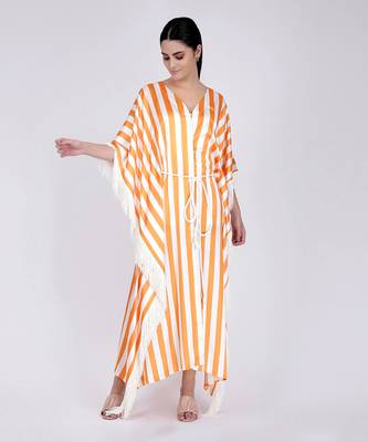 Orange Full Length Cover Up 2