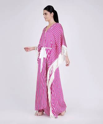 Pink And White Full Length Cover Up 3