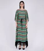 Green And Yellow Aztec Poncho Dress