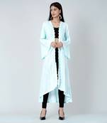 Light Blue Embellished Coat Dress