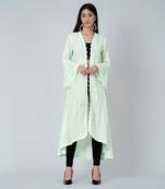 Pastel Green Embellished Coat Dress