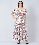 Multicoloured Maxi Ruffle Dress